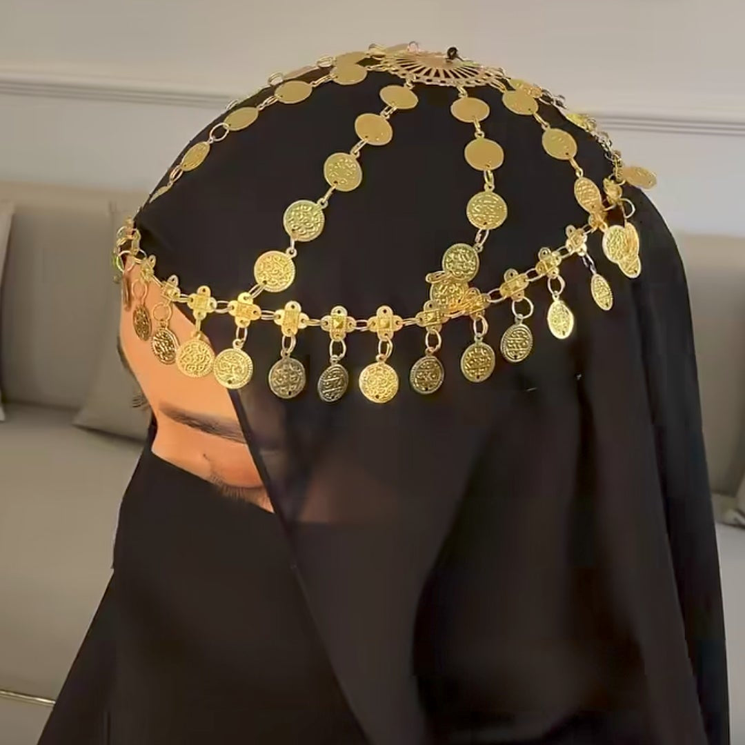 Dubai Arabic Coin Hijab Headpiece