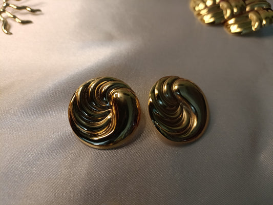 Molten Gold Spiral Earrings