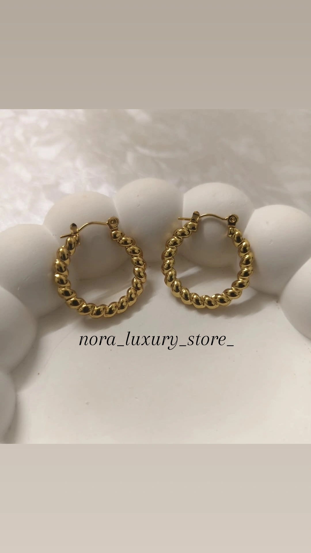 Dotted Grace Hoops/18k gold plated/Anti tarnish