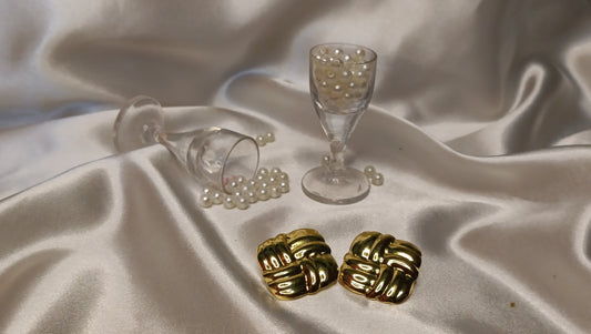 Square Knot Gold Plated Stud Earrings – Anti-Tarnish Luxury Studs