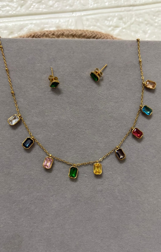 Royal Spectrum Gold Set/18 carat gold plated/Anti tarnish