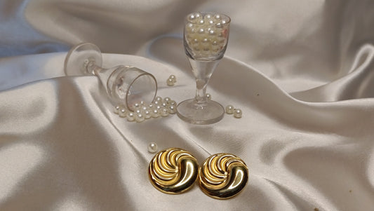 Molten Gold Spiral Earrings