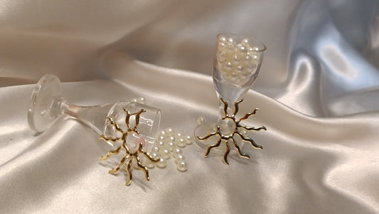 Golden Sunburst Studs – Modern Statement