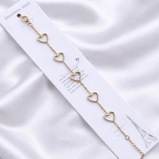 Heart charms bracelet chain