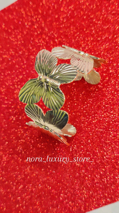 Elegant Gold-Finish 4-Piece Jewellery Combo Set – Necklace Chain, Earrings, Hand Cuff & Ring